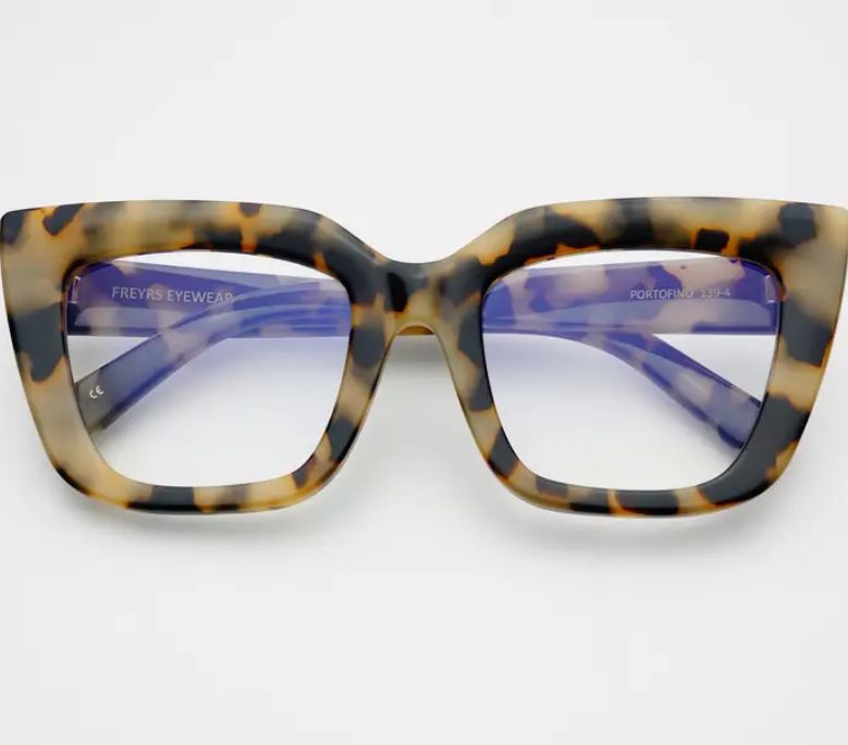 Portofino Blue Light Readers Reading Womens Eyeglasses- Milky Tortoise, +3