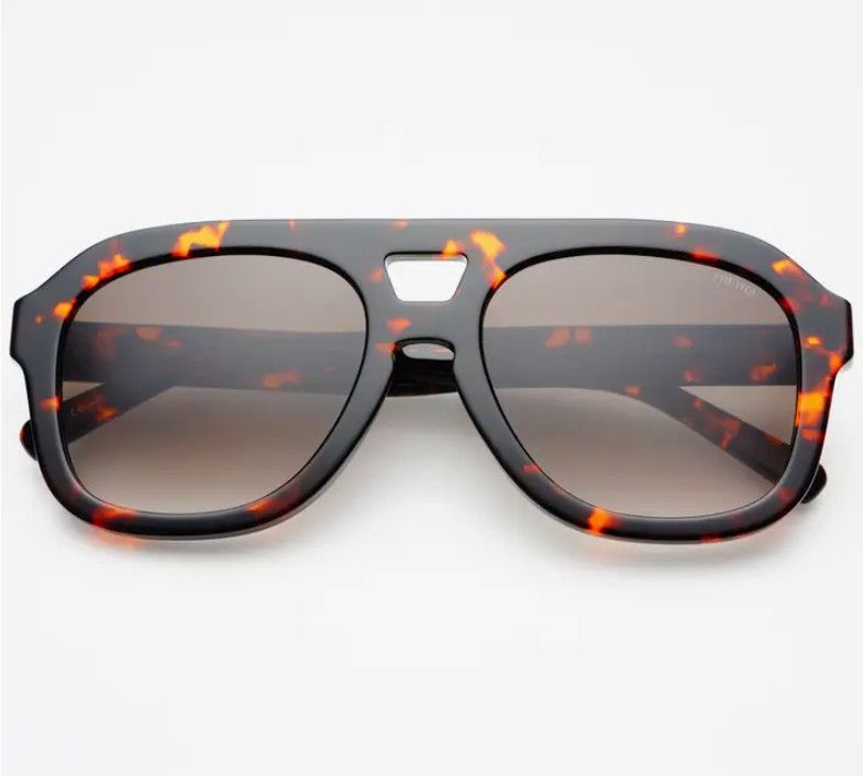 Voyager Acetate Oversized Aviator Sunglasses- Tortoise