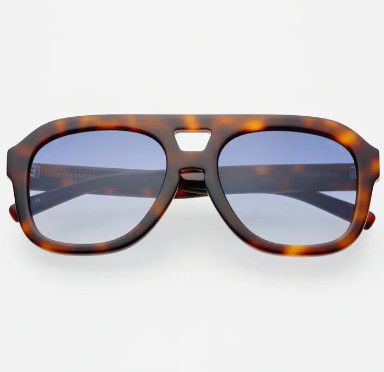Voyager Acetate Oversized Aviator Sunglasses- Tortoise/Blue Voyager Acetate Oversized Aviator Sunglasses- Tortoise/Blue