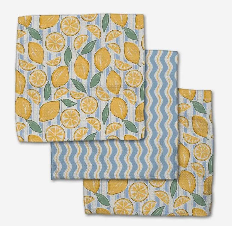 Lemon Waves Dishcloth Set