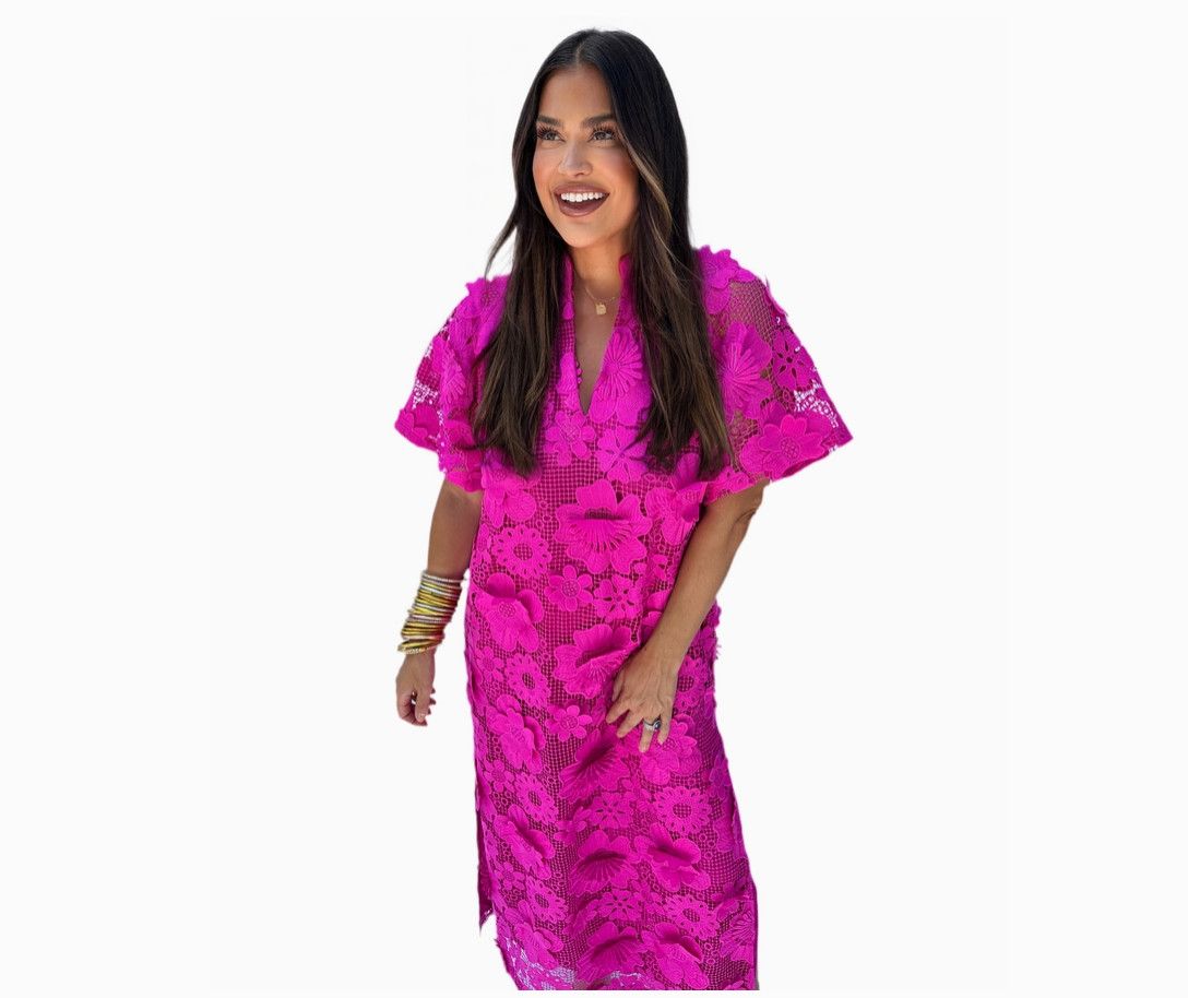 Leighton Floral Maxi Dress, Color: Magenta, Size: S