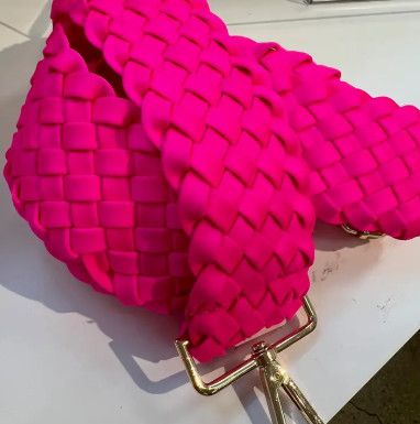 Woven Neoprene Strap- Hot Pink