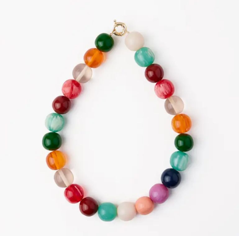 Iris Large Resin Bead Necklace Multi
