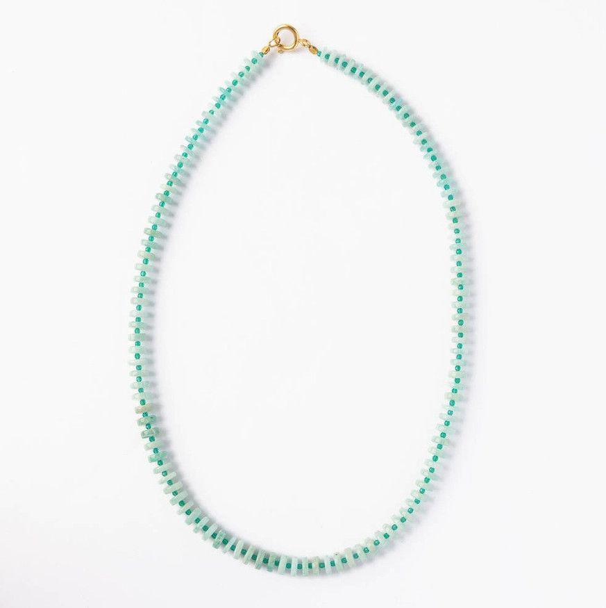 Vivianne Amazonite with Green Onyx Necklace 18"