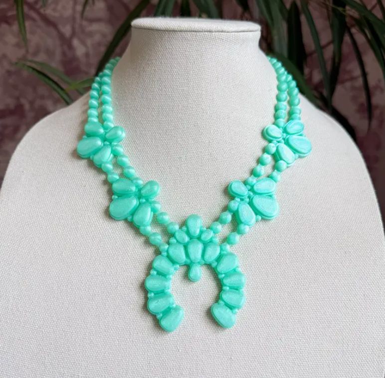Night Bloom Necklace in Stardust Mint