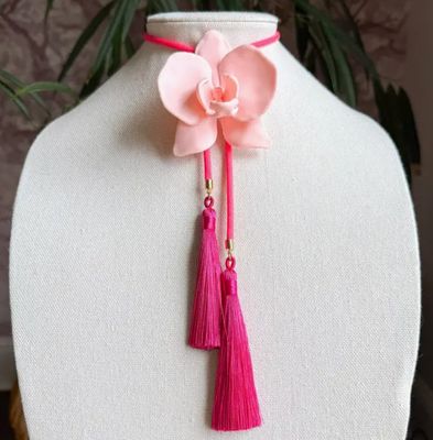 Orchid Bolo Blush Pink with Neon Pink &amp; Fuchsia