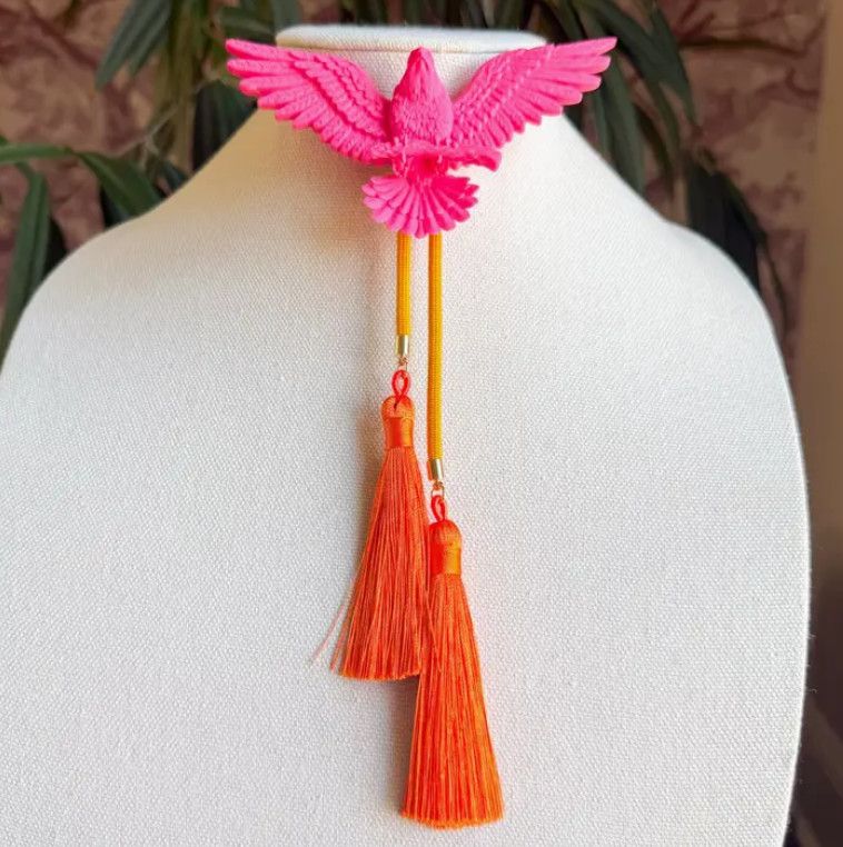 Eagle Bolo Flamingo Pink with Golden Yellow &amp; Orange