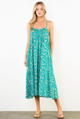 Thin strap pattern detailed dress