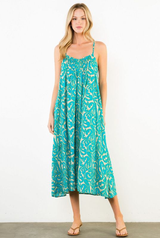 Thin strap pattern detailed dress Thin strap pattern detailed dress