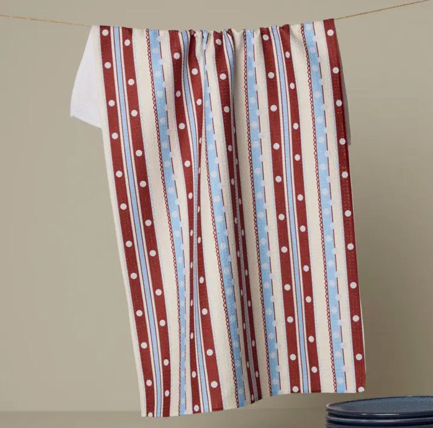 Blue Skies Stripes Tea Towel
