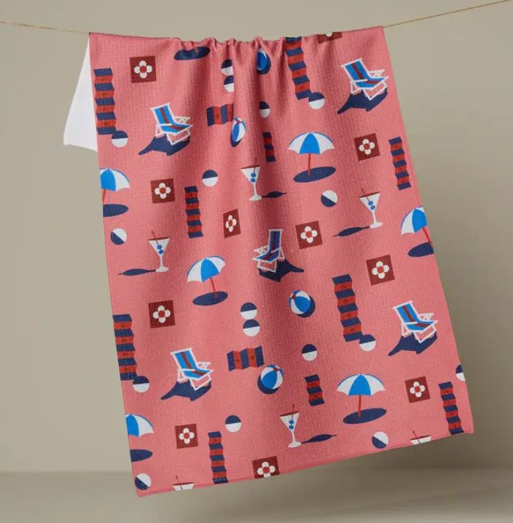 Geo Beach Day Tea Towel