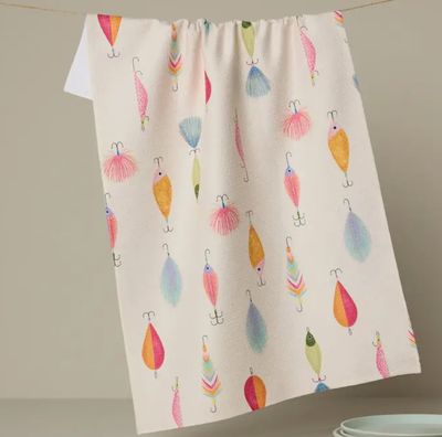Fishing Lures Tea Towel