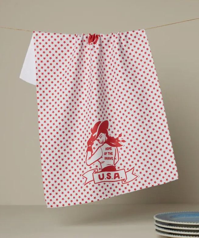 Star Cowgirl Tea Towel- Red