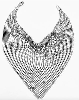 Chain Mail Bandana Scarf Necklace- Silver