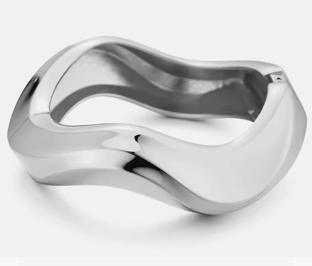 Editorial Hinge Bracelets- Silver