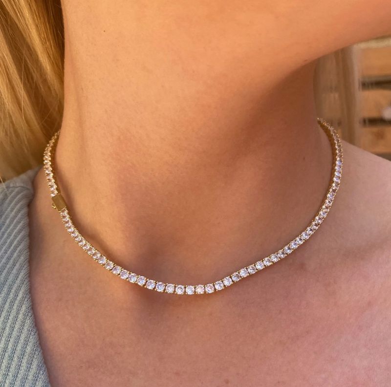 Tennis Necklace- Yellow Gold 3mm