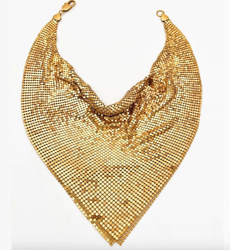 Chain Mail Bandana Scarf Necklace- Gold