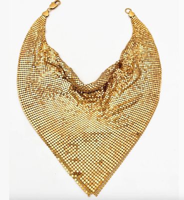 Chain Mail Bandana Scarf Necklace- Gold