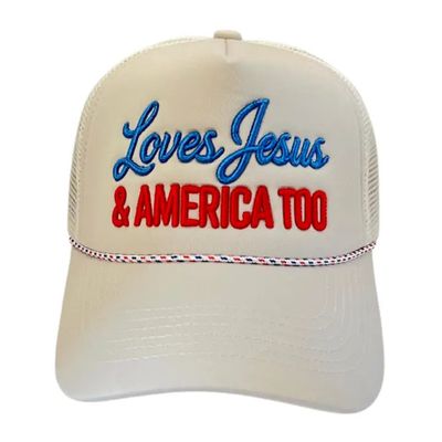 Loves Jesus and America Too Trucker Hat