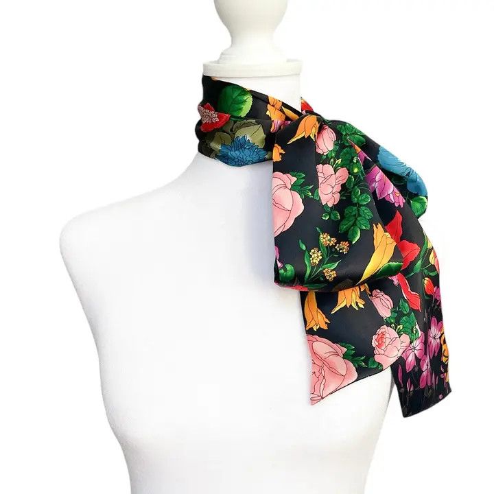 Italian Garden Silk Bow Scarf