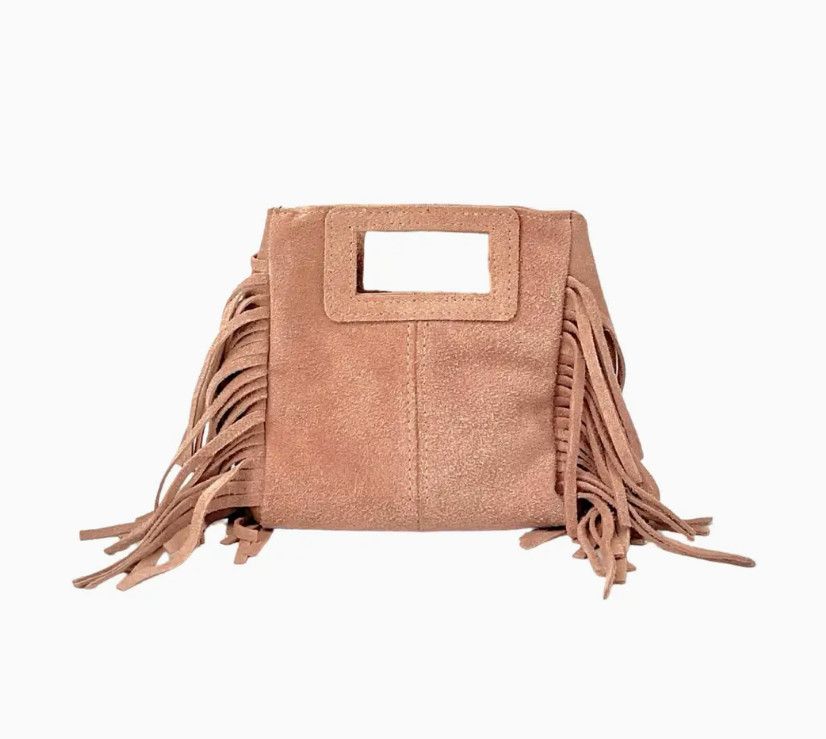 Marion Small Suede Leather Bag- Rose