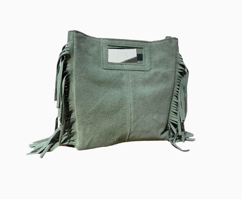 Marion Suede Bag Tall- Green