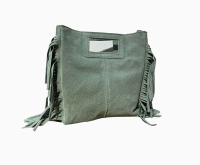 Marion Suede Bag Tall- Green