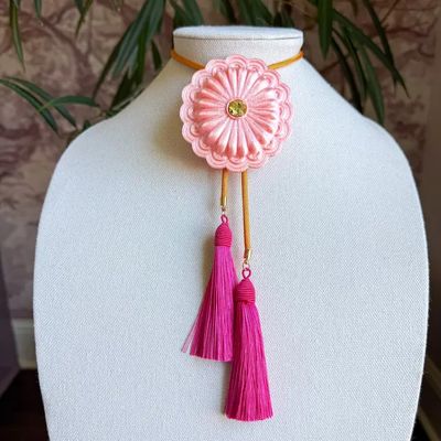 Concho Bolo Sugar Pink with Golden Yellow &amp; Fuchsia