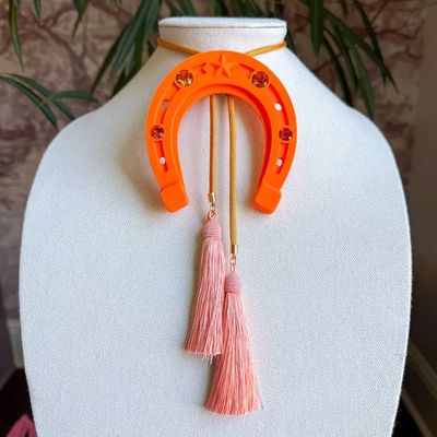Lucky Horseshoe Bolo Orange Citrus with Golden Yellow &amp; Peach