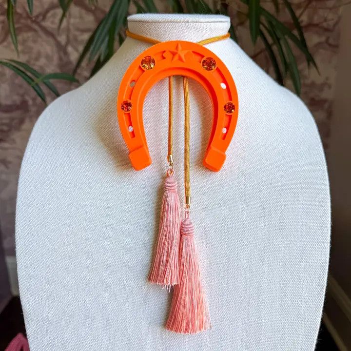 Lucky Horseshoe Bolo Orange Citrus with Golden Yellow &amp; Peach