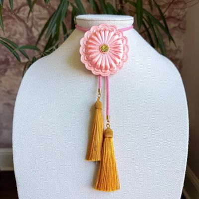 Concho Bolo Sugar Pink with Bubblegum Pink &amp; Golden Yellow