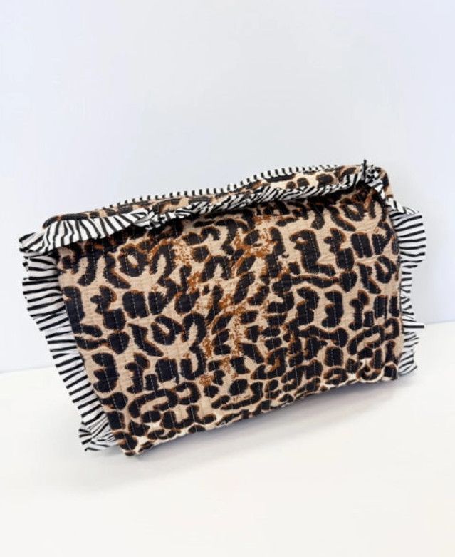 The Quilted Maison Cosmetic Bag- Leopard