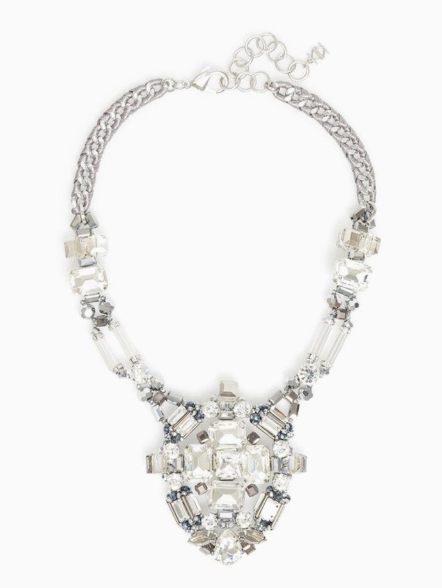 Handmade Crystal Medallion Statement Necklace