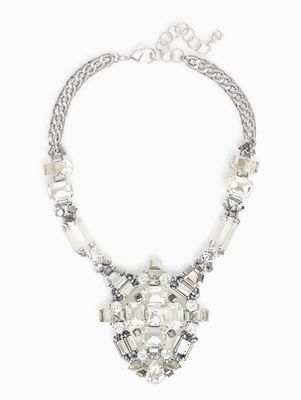 Handmade Crystal Medallion Statement Necklace