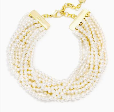 10 Strand Small Pearl Collar Necklace