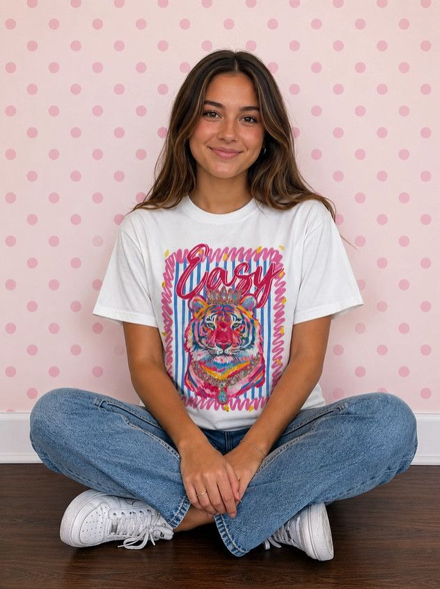 Easy Tiger Graphic Tee, Color: White, Size: S