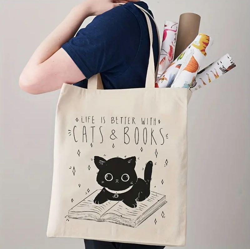 Tote Bag - Cats and Books