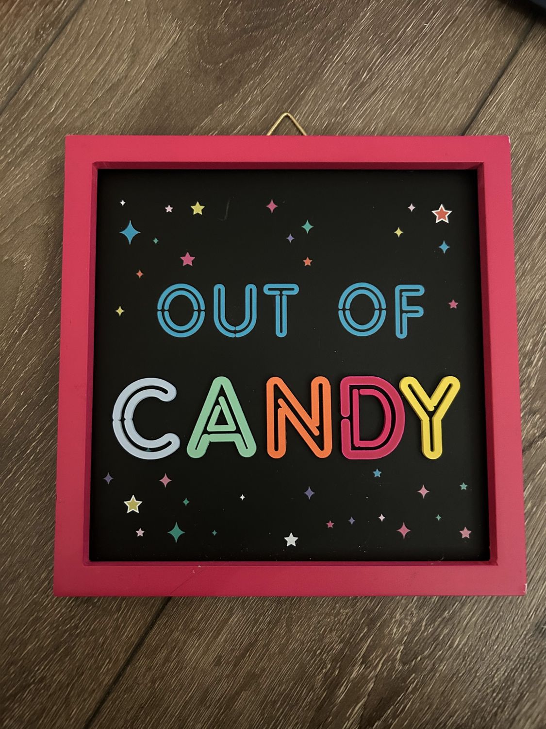 Out of candy wall sign