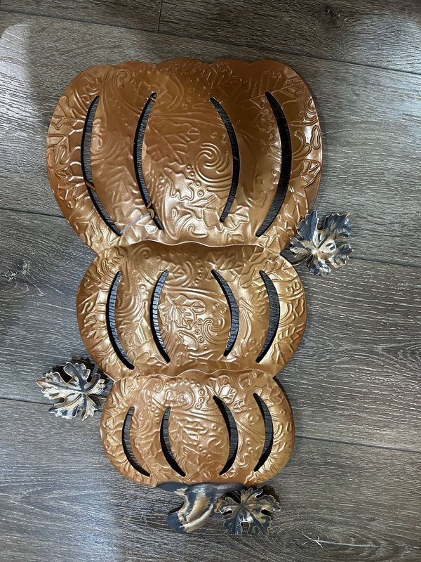 Three Pumpkin outdoor sign Orange