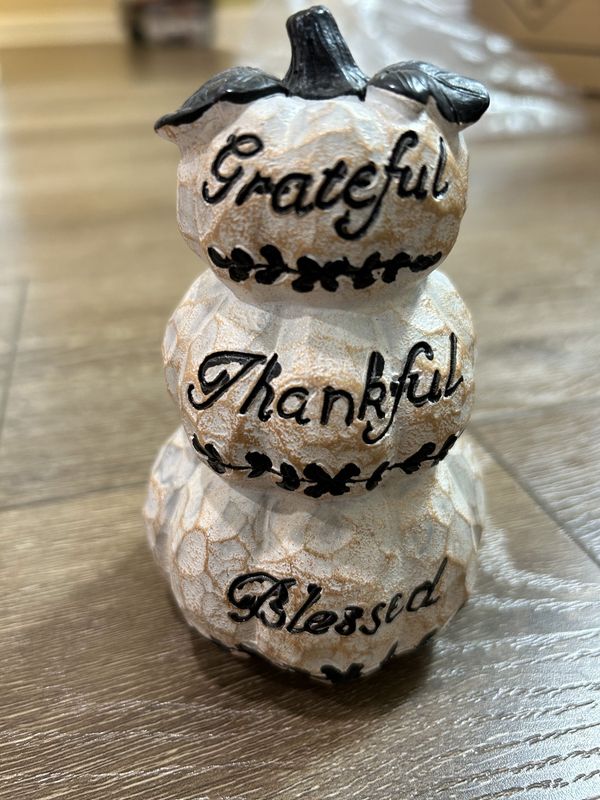 three white pumpkin gather and make memories decor
