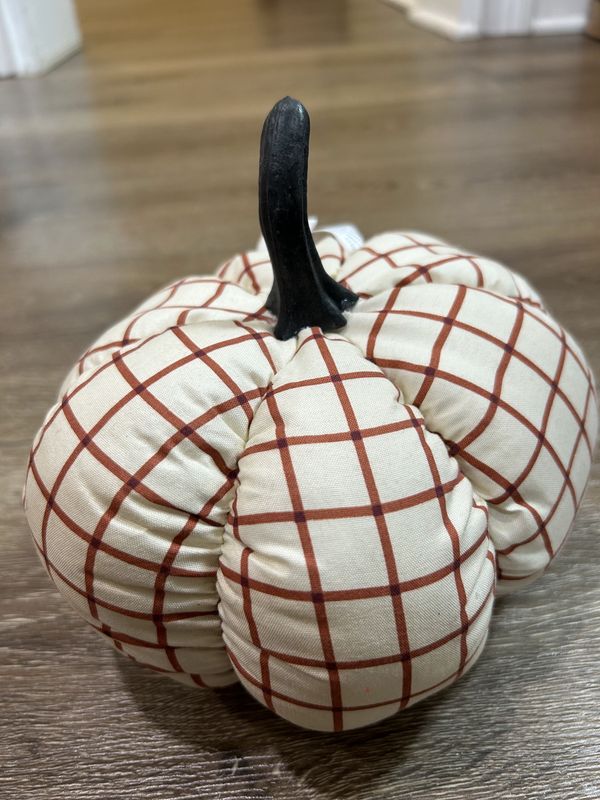 Fabric Pumpkin dark orange and white