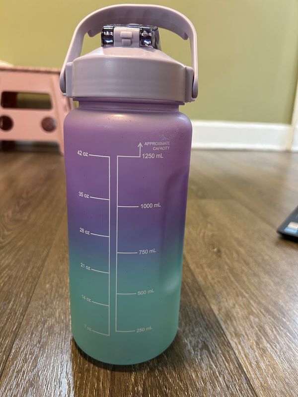 Purple and Mint Green Time Water Bottles