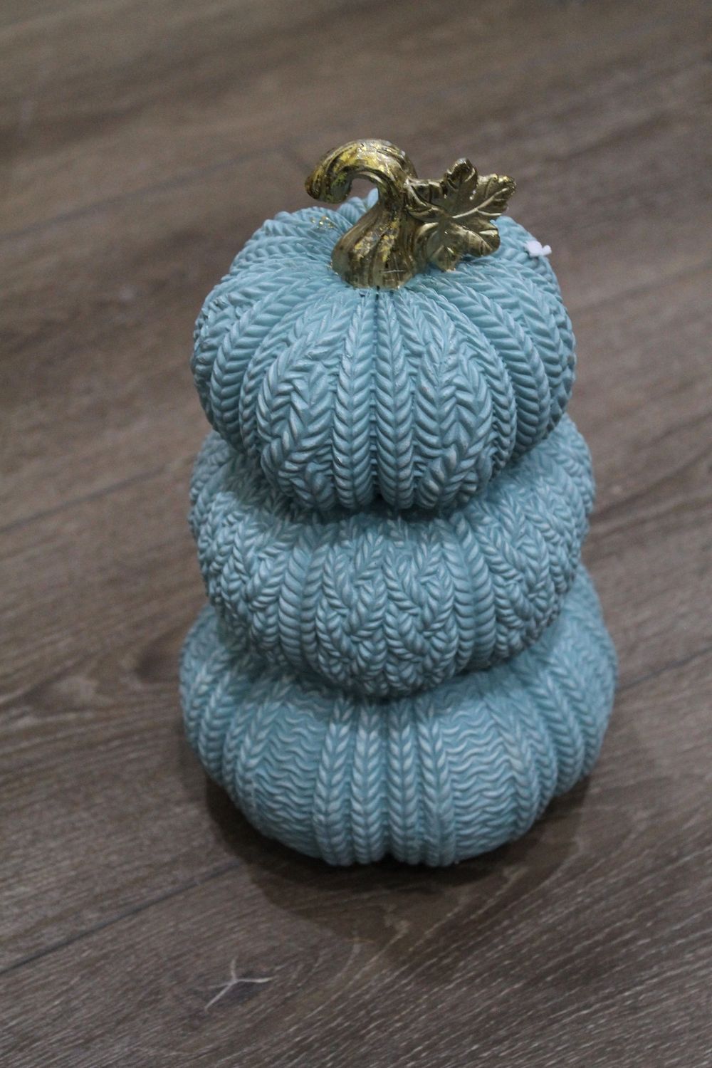 Teal Stacked Pumpkin decor