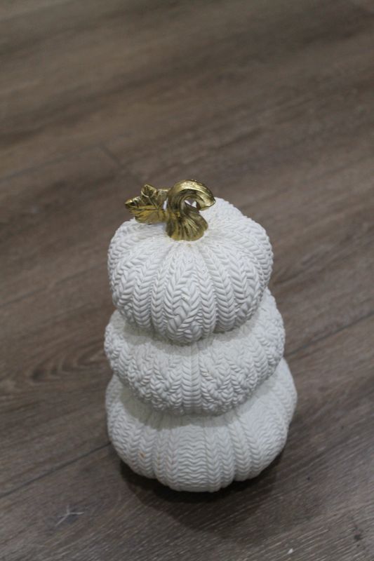 White Stacked Pumpkin Decor