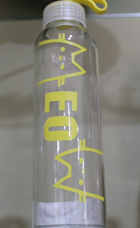 Yellow cat glass cup