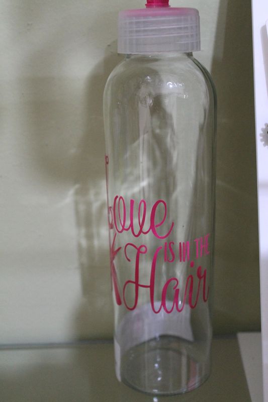 Hot pink love hair glass cup