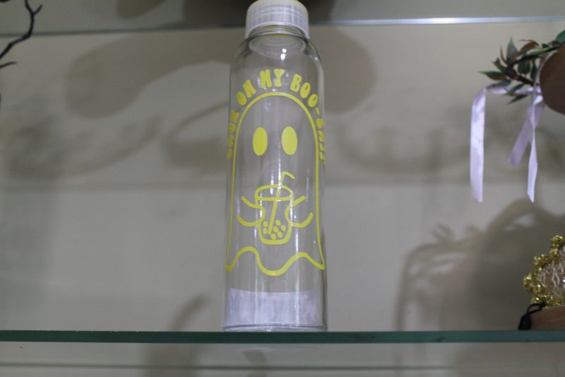Yellow boo glass cup