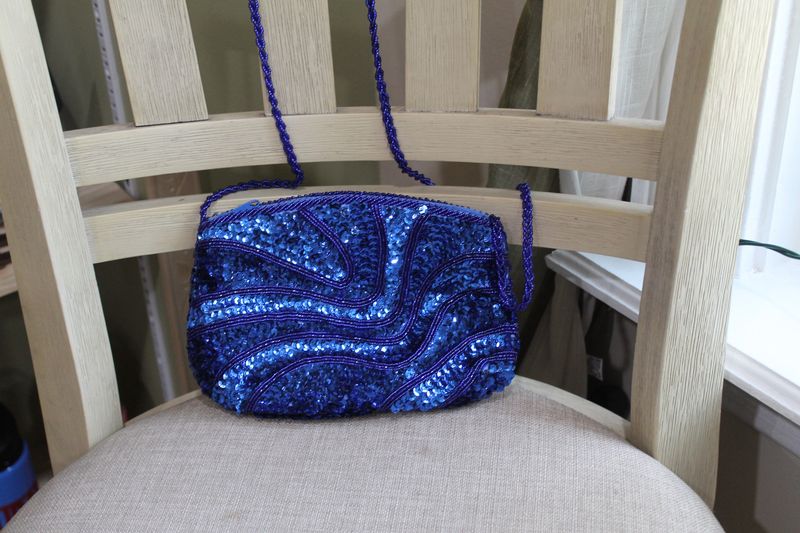 Blue sequence purse