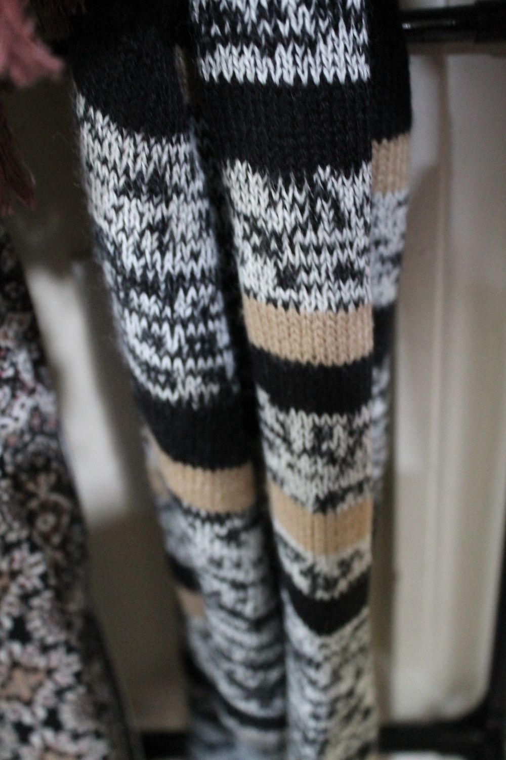Black and Tan Striped Scarf
