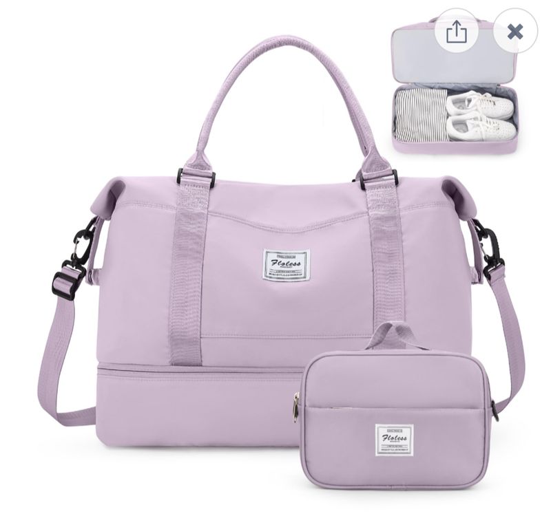 lavender weekend travel bag set